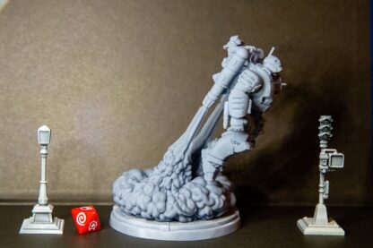 Diorama Chimera Buster et Captain Carter de Trident Studio avec sa base 90 mm