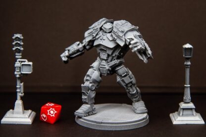 CRIMSON DYNAMO de Trident Studio avec sa base 65 mm
