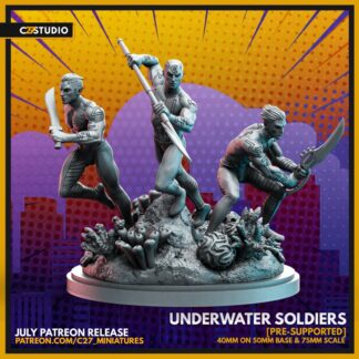 Underwater Soldiers de c27 avec sa base 50mm