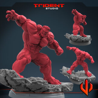 Red Hulk de Trident Studio avec sa base 65 mm