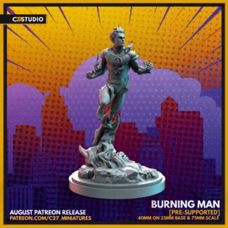 Burning man de c27 collectibles avec sa base 35mm