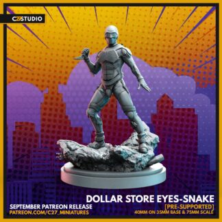 Dollar Store Eyes-Snake aka Black Noir de c27 collectibles avec sa base 35mm