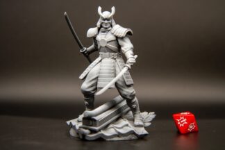 Shiny Shogun aka Silver Samurai de c27 collectibles avec sa base 35mm