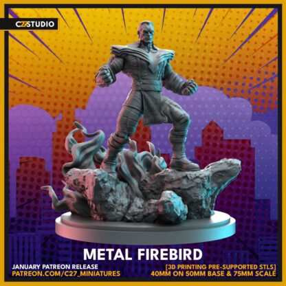 Metal Firebird aka Phoenix 5 Colossus de c27 sur sa base 50mm