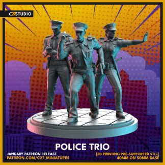 Police Trio aka Police Goons de c27 sur sa base 50mm