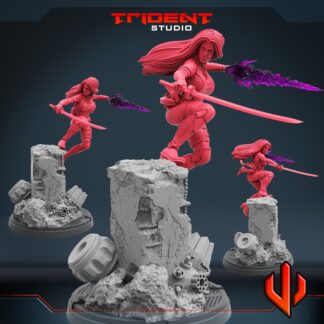 Psylocke de Trident Studio avec sa base 35mm (2 variantes)