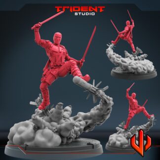 Deadpool de Trident Studio avec sa base 50 mm
