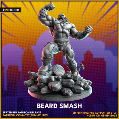 Beard Smash aka Hulk Maestro de c27 avec base 65mm