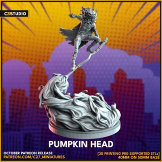 Pumpkin Head aka Jack O Lantern de c27 avec base 50mm