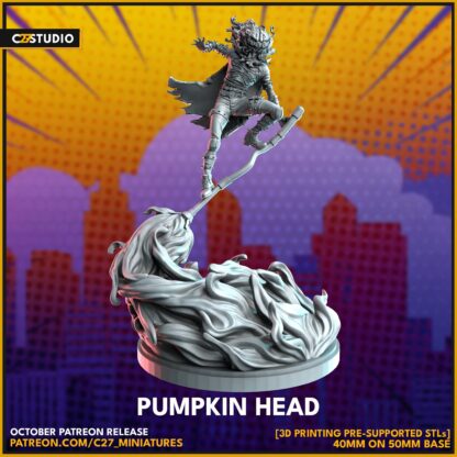 Pumpkin Head aka Jack O Lantern de c27 avec base 50mm