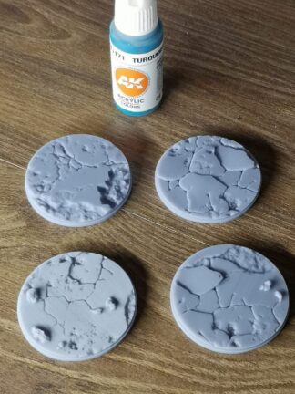 4 bases 50mm sol texturé de Trident Studios pour figurine