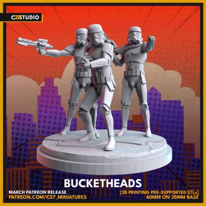 Stormstroopers aka Bucketheads de c27 avec base 40mm