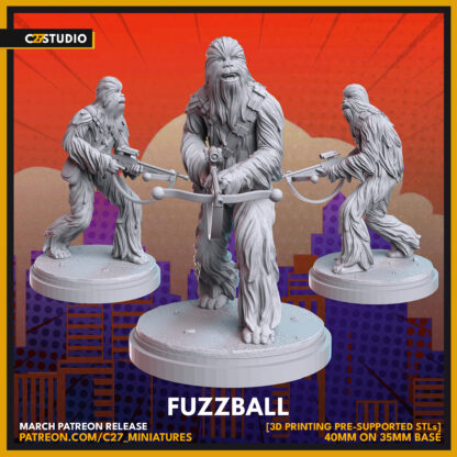 Chewbacca aka Fuzzball de c27 avec base 40mm