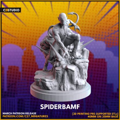 Uncanny Spiderman aka Spiderbamf de c27 avec sa base 35 mm