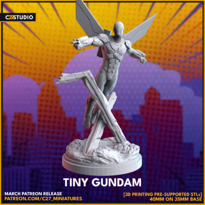 Mach x aka Tiny Gundam de c27 avec sa base 35 mm