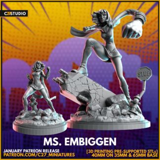 Miss Marvel aka ms embiggen de c27 avec sa base 35mm ou 65mm