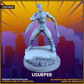 Killmonger aka Usurper de c27 avec sa base 35 mm