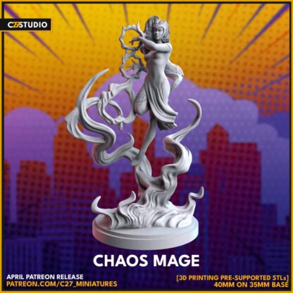 Scarlet Witch aka chaos mage de c27 avec sa base 35 mm