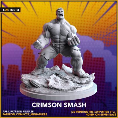 Red Hulk aka Crimson Smash de c27 avec sa base 65 mm