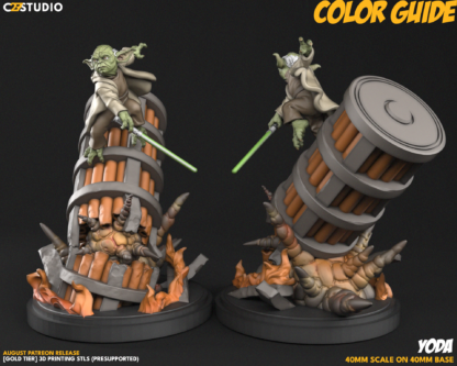 Yoda aka Swamp Frog de c27 avec base 40 mm