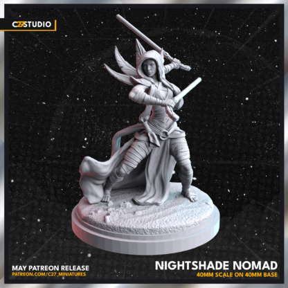 Asajj Ventress aka nightshade nomad de c27 avec base 40 mm