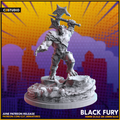 Black Dwarf aka Black Fury de c27 sur sa base 65mm