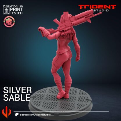 Silver Sable de Trident Studio avec sa base 35mm (2 variantes)