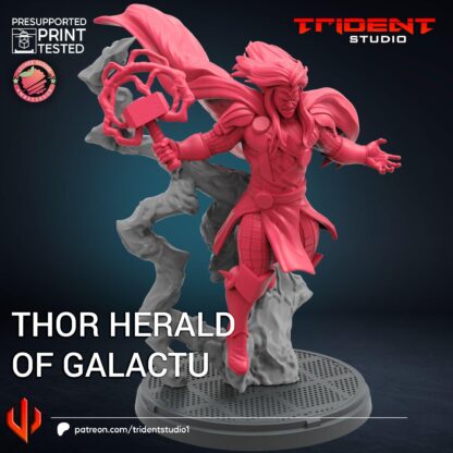Thor Herald of galactus de Trident Studio avec sa base 35mm