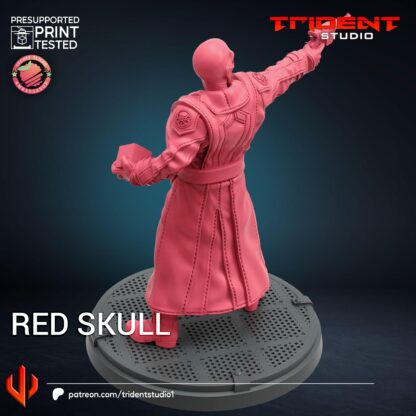 Red Skull de Trident Studio avec sa base 35mm