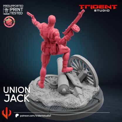 Union Jack de Trident Studio avec sa base 50mm